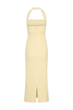 Amelita Suiting Halter Midi Dress Pale Lemon