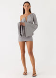 Kyrah Long Sleeve Mini Dress Misty Blue