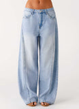 Timeless Wide Leg Jeans Bleached Blue