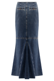 Loretta Denim Maxi Skirt Washed Dark Blue