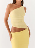 Seranella One Shoulder Maxi Dress Lemon