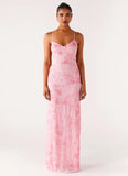 Vietta Sequin Cami Maxi Dress Pink