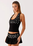 Vegas Nights Halter Neck Top Black