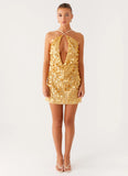 Xander Sequin Mini Dress Gold