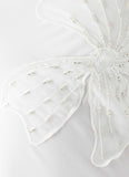 Sassafras Beaded Flower Strapless Maxi Dress White
