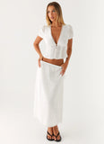 Sweet Lullaby Midi Skirt White