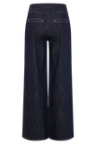 Sienna Flare Mid Rise Denim Jeans Indigo Pinstripe