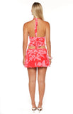 Tilley Red Floral Ruched Mini Skirt