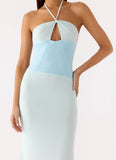 Romilly Mesh Maxi Dress Teal
