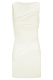 Henley Slinky Drape Mini Dress Ivory