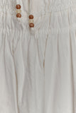 Elias Shirred Cotton Midi Dress White