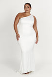 Harper One Shoulder Gown White
