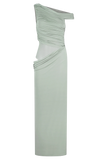 Callen One Shoulder Slinky Maxi Dress Sage