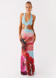 Time To Dance Maxi Dress Turquoise Bloom