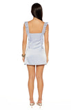Joyce Light Blue Satin Mini Dress
