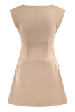 Doris Sleeveless Mini Dress Camel