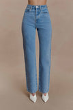 Janine High Waisted Straight Leg Jeans Classic Blue