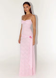 Natty Lace Mesh Maxi Dress Petal Pink