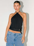 Mason Halter Neck Top Black