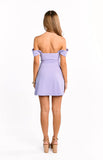 Zoella Lilac Off The Shoulder Crepe Mini Dress