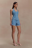 Carlene Cuffed Denim Shorts Classic Blue