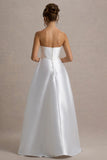 Universe White Bandeau Split Puff Skirt Maxi Dress