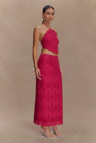 Kensley Broderie Midi Skirt Dragonfruit