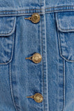 Marge Fitted Denim Short Sleeve Top Classic Blue