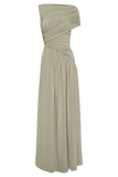 Ayeshya Slinky Asymmetric Maxi Dress Sage