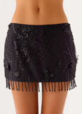Overload Beaded Mini Skirt Black