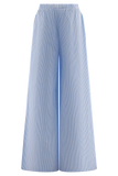 Hansen Wide Leg Pants Blue Pinstripe