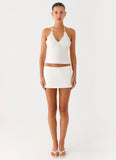 Lori beaded Halter Top Ivory
