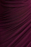 Cairo Burgundy Cowl Neck Maxi Dress With Gathered Detailing