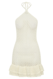 Carrisa Crochet Knit Mini Dress White