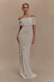 Brynn Orchid Knit Maxi Dress Ivory