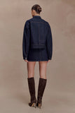 Olandria Oversized Jacket Top Washed Indigo Blue