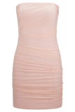 Jianna Strapless Mesh Mini Dress Powder Pink