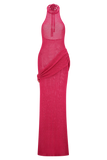 Reece Halter Knit Maxi Dress Dragonfruit