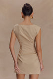 Doris Sleeveless Mini Dress Camel