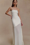 Mason Crepe And Chiffon Maxi Dress Ivory