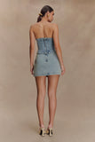 Alessia Embroidered Denim Mini Skirt Light Vintage