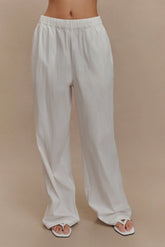 Campbell Cotton Wide Leg Pants White