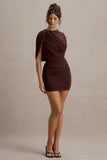 Stephanie Brown Mini Dress With One Sleeve Cape