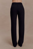 Maude Crepe Straight Leg Pants Black