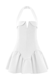 Calipso Halter Mini Dress White