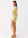 Sorrel Long Sleeve Mini Dress Yellow Tie Dye