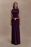Erina Slinky Open Back Top Aubergine