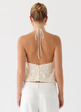 Amelita Sequin Top Ivory