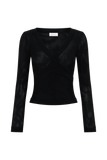 Lumi Long Sleeve Mesh Top Black