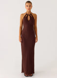 Harlyn Halter Maxi Dress Chocolate